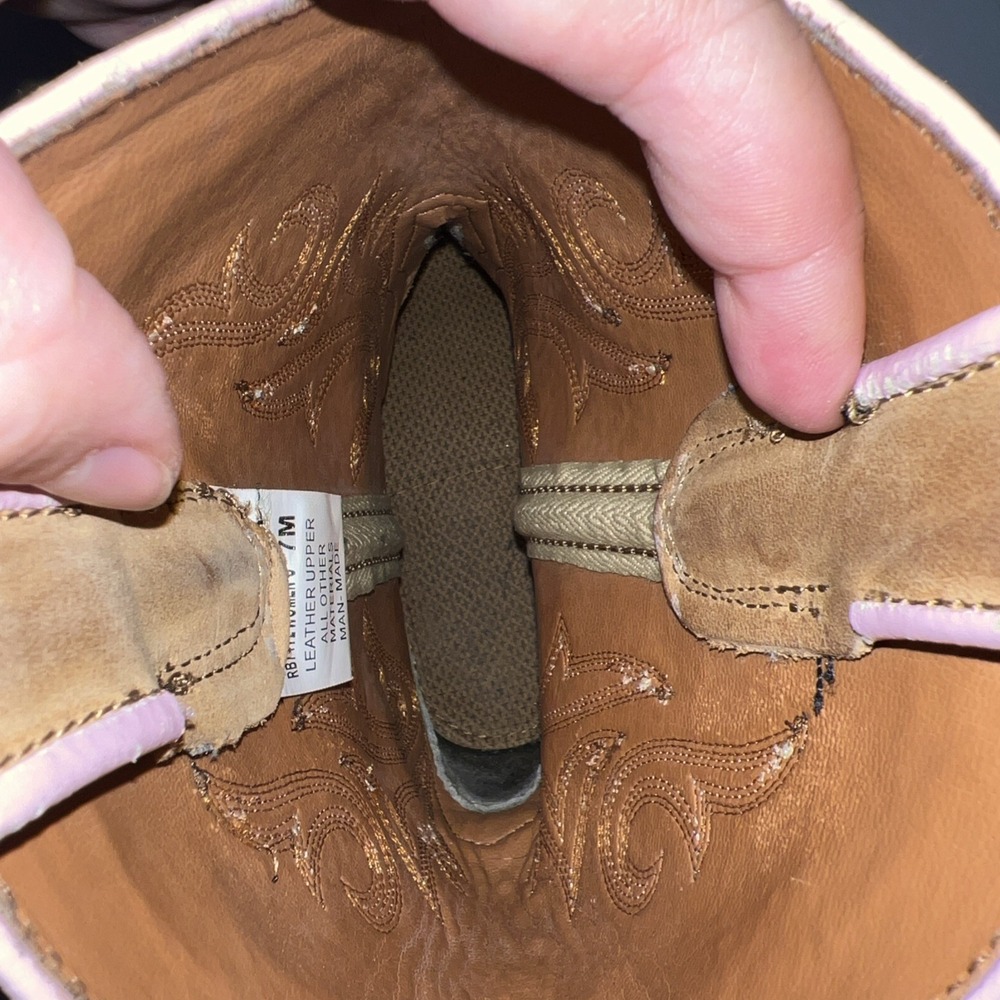Masterson Boot Company RB7472 Women's Leather Cowboy Tan/Pink‎ Boots Size 7 - Picture 10 of 10